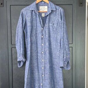 Frank & Eileen Murphy Linen Shirtdress - Size XS, Denim-like Color